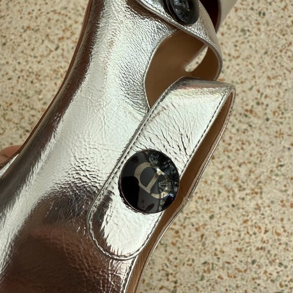 Christian Dior metallic silver mary janes shoes size 38 main image 2